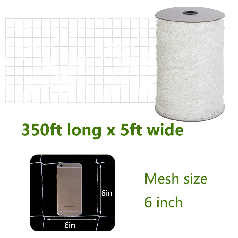 Toolazy Soft Mesh Nylon Trellis Netting Bulk Roll - 5 x 350 ft Heavy-Duty Garden Netting for Climbing Plants,Garden Melons Vegetables, Grape Racks, Hydroponic - Image 2